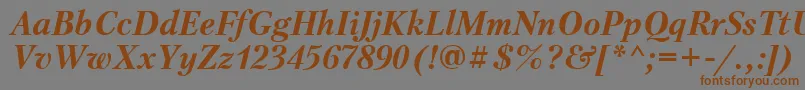 Ptr74C Font – Brown Fonts on Gray Background