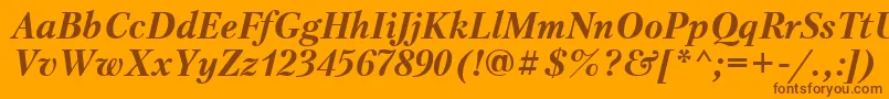 Шрифт Ptr74C – коричневые шрифты на оранжевом фоне