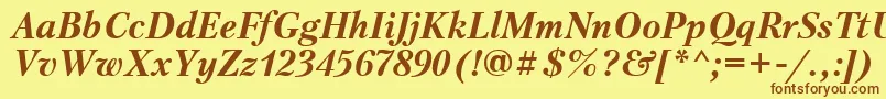 Ptr74C Font – Brown Fonts on Yellow Background