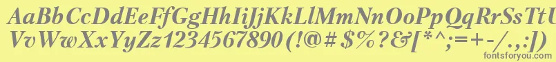 Ptr74C Font – Gray Fonts on Yellow Background