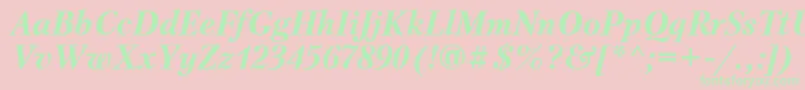 Ptr74C Font – Green Fonts on Pink Background