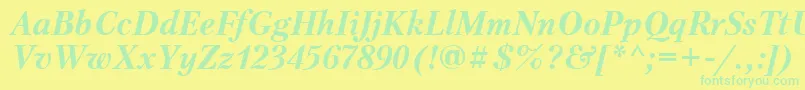 Ptr74C Font – Green Fonts on Yellow Background