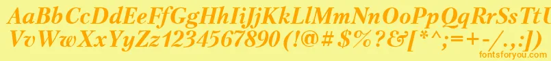 Ptr74C Font – Orange Fonts on Yellow Background