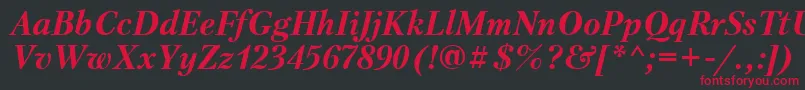 Ptr74C Font – Red Fonts on Black Background