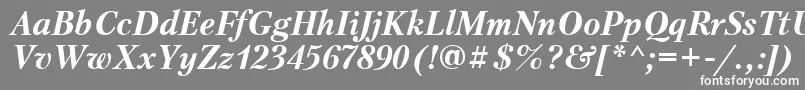 フォントPtr74C – 灰色の背景に白い文字