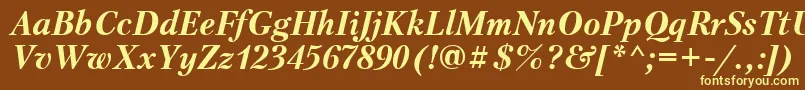 Ptr74C Font – Yellow Fonts on Brown Background