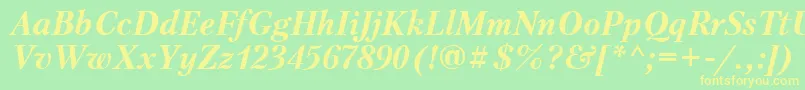 Ptr74C Font – Yellow Fonts on Green Background