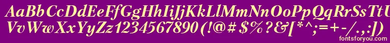 Ptr74C Font – Yellow Fonts on Purple Background