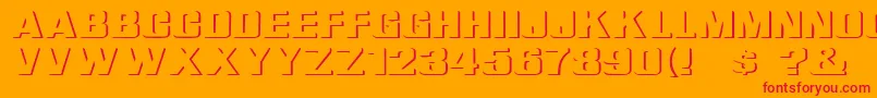 ReliefGroteskExtended-Schriftart – Rote Schriften auf orangefarbenem Hintergrund