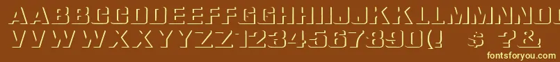 ReliefGroteskExtended Font – Yellow Fonts on Brown Background