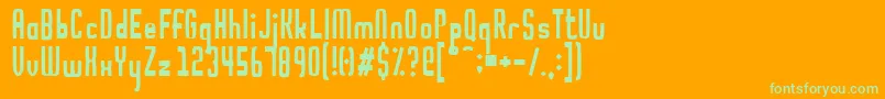 Noodletee Font – Green Fonts on Orange Background