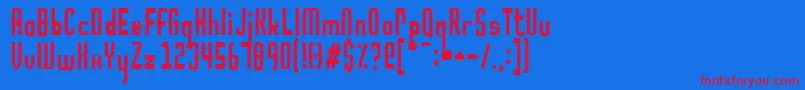 Noodletee Font – Red Fonts on Blue Background