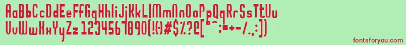 Noodletee Font – Red Fonts on Green Background