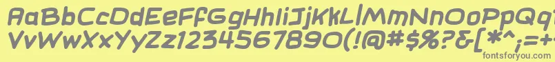 SundaycomicsBbBold-Schriftart – Graue Schriften auf gelbem Hintergrund