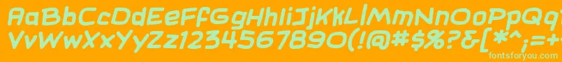SundaycomicsBbBold Font – Green Fonts on Orange Background