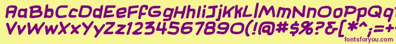 SundaycomicsBbBold Font – Purple Fonts on Yellow Background