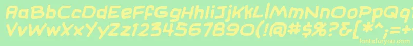 SundaycomicsBbBold Font – Yellow Fonts on Green Background