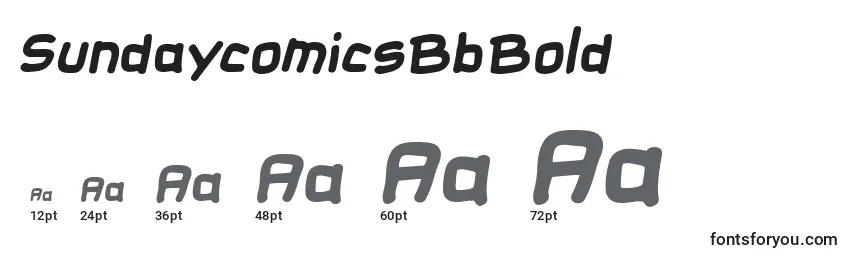 SundaycomicsBbBold Font Sizes