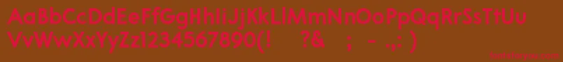 フォント03Apompadourboldsample – 赤い文字が茶色の背景にあります。