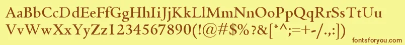GriffoclassicoBold Font – Brown Fonts on Yellow Background