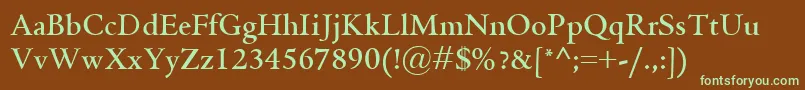 GriffoclassicoBold-fontti – vihreät fontit ruskealla taustalla