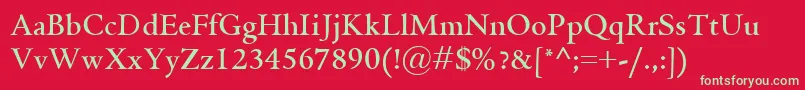 GriffoclassicoBold Font – Green Fonts on Red Background