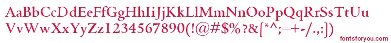 GriffoclassicoBold-fontti – punaiset fontit valkoisella taustalla