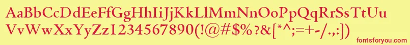 GriffoclassicoBold-fontti – punaiset fontit keltaisella taustalla