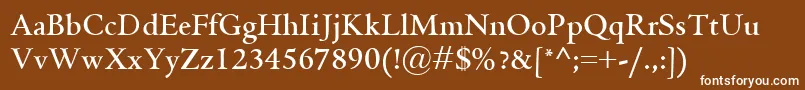 GriffoclassicoBold-Schriftart – Weiße Schriften auf braunem Hintergrund