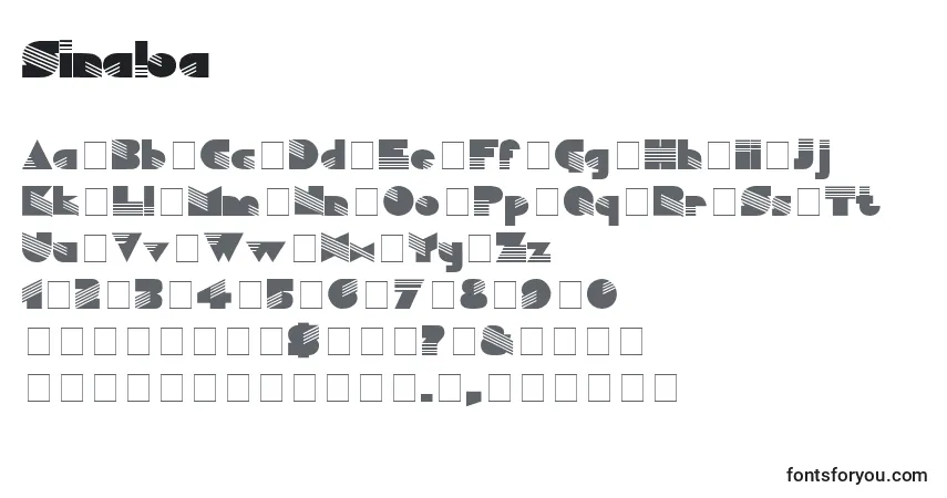 Шрифт Sinaloa – алфавит, цифры, специальные символы