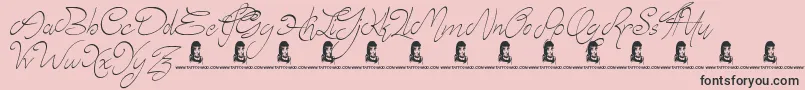 Fonte Elyse – fontes pretas em um fundo rosa