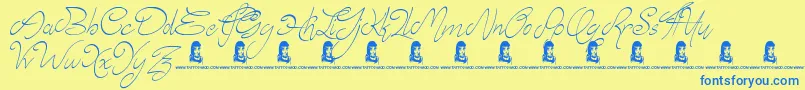 Elyse Font – Blue Fonts on Yellow Background