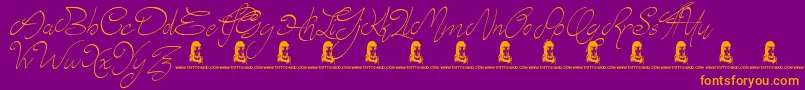 Elyse Font – Orange Fonts on Purple Background