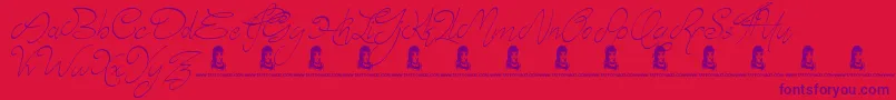 Elyse Font – Purple Fonts on Red Background