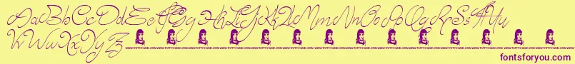 Elyse Font – Purple Fonts on Yellow Background