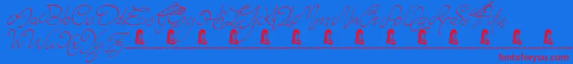 Police Elyse – polices rouges sur fond bleu