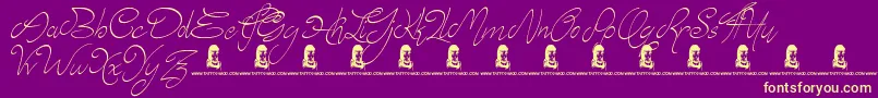 Elyse Font – Yellow Fonts on Purple Background