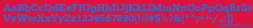 フォントUrwegyptiennetmed – 赤い背景に青い文字