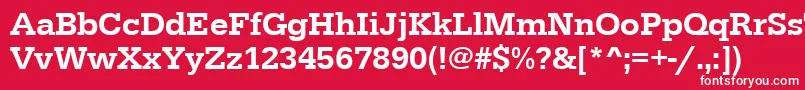 フォントUrwegyptiennetmed – 赤い背景に白い文字