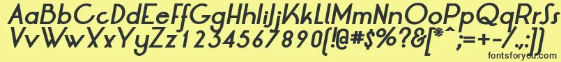 Fonte LtOksanaBoldItalic – fontes pretas em um fundo amarelo