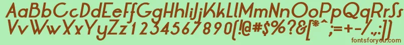LtOksanaBoldItalic Font – Brown Fonts on Green Background
