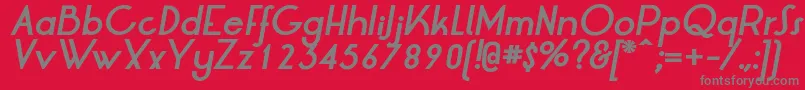 LtOksanaBoldItalic-Schriftart – Graue Schriften auf rotem Hintergrund