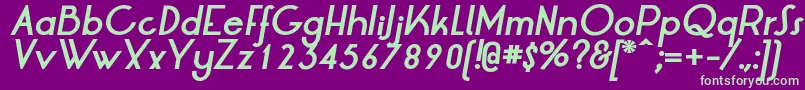 LtOksanaBoldItalic Font – Green Fonts on Purple Background