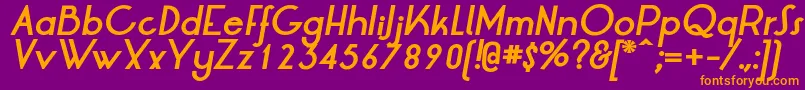 LtOksanaBoldItalic Font – Orange Fonts on Purple Background