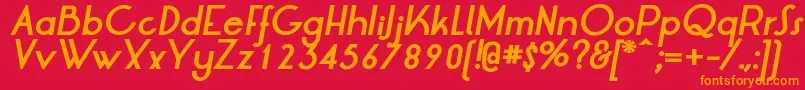 LtOksanaBoldItalic-fontti – oranssit fontit punaisella taustalla