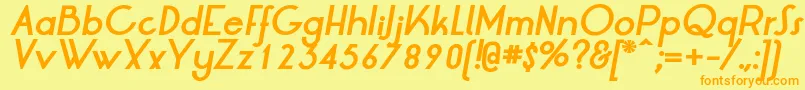 LtOksanaBoldItalic Font – Orange Fonts on Yellow Background