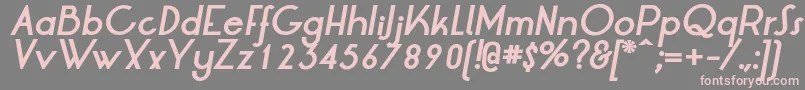 Czcionka LtOksanaBoldItalic – różowe czcionki na szarym tle