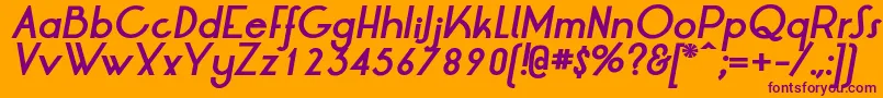 LtOksanaBoldItalic Font – Purple Fonts on Orange Background