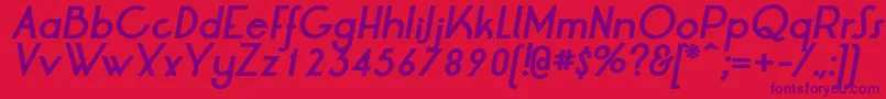 LtOksanaBoldItalic-fontti – violetit fontit punaisella taustalla