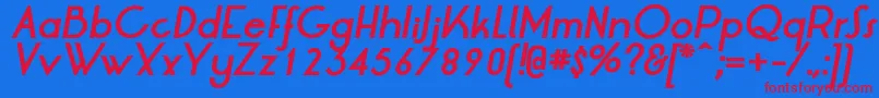 LtOksanaBoldItalic Font – Red Fonts on Blue Background